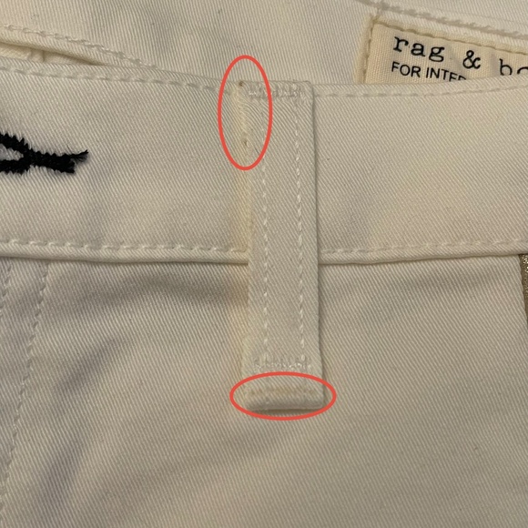 NWT! Rag & Bone Ivory Gold Lambskin Lamb Leather Trim Jeans 27 Intermix - Picture 8 of 16